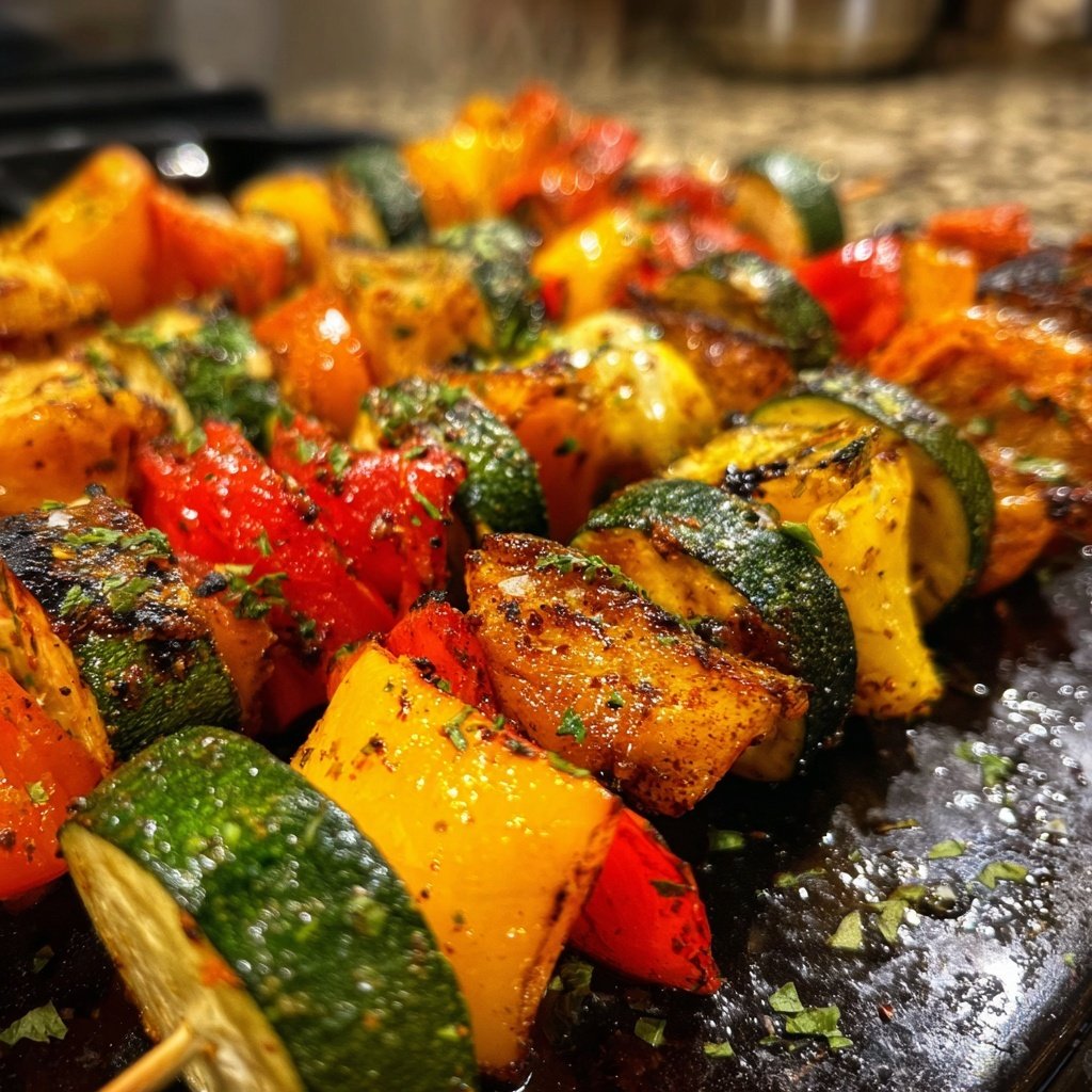 Grillgemüse Spieße Mit Paprika Und Zucchini