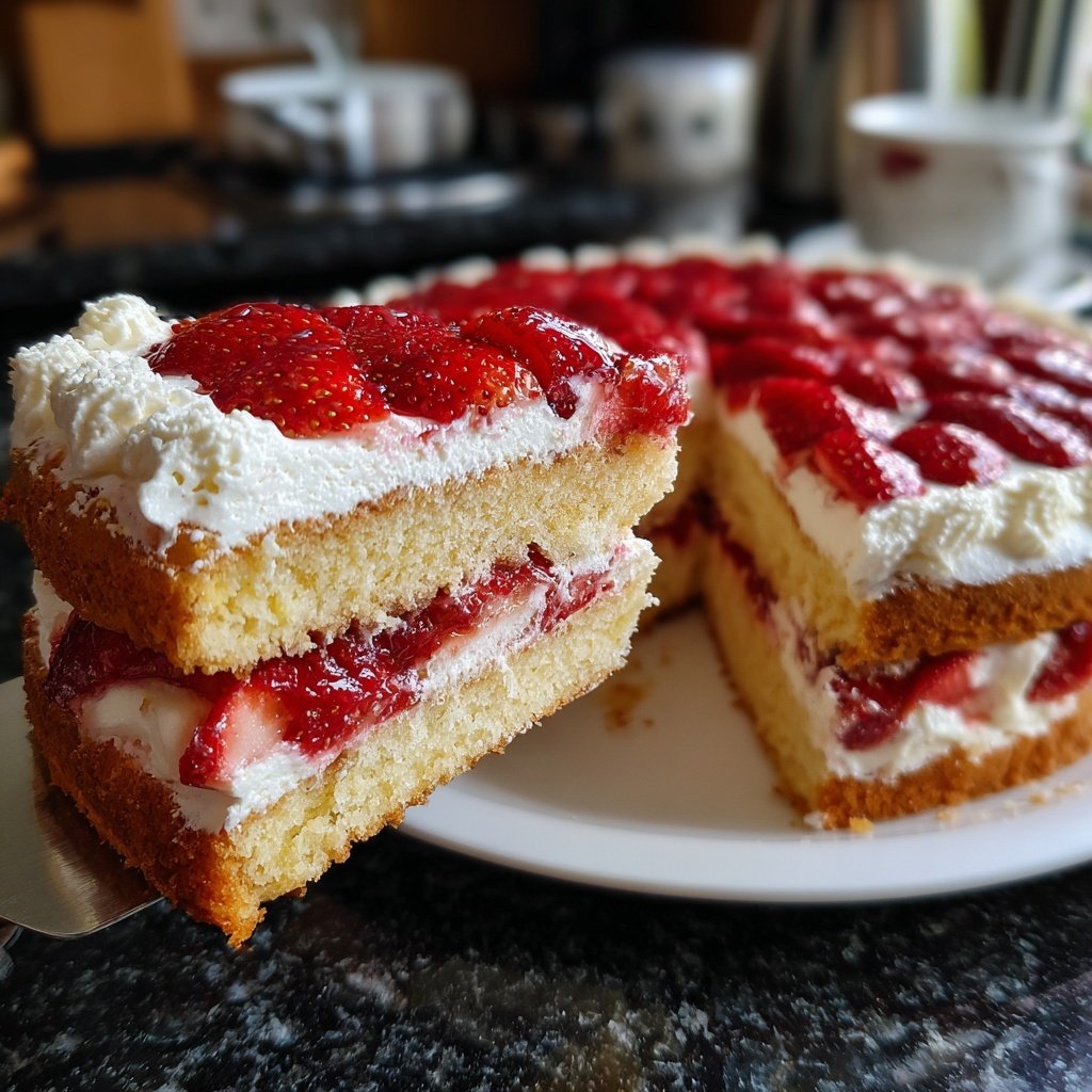Erdbeerkuchen Mit Sahne