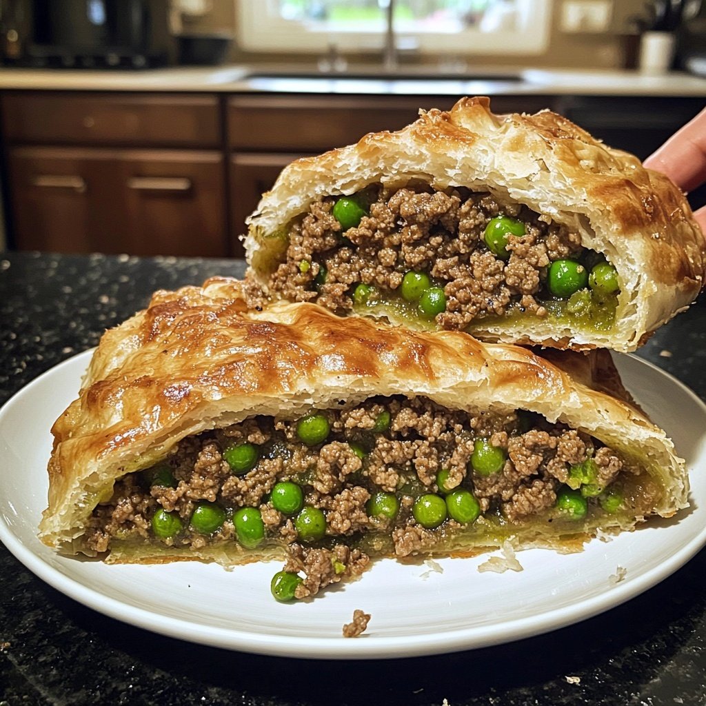 Hackfleisch Pfanne mit Erbsen