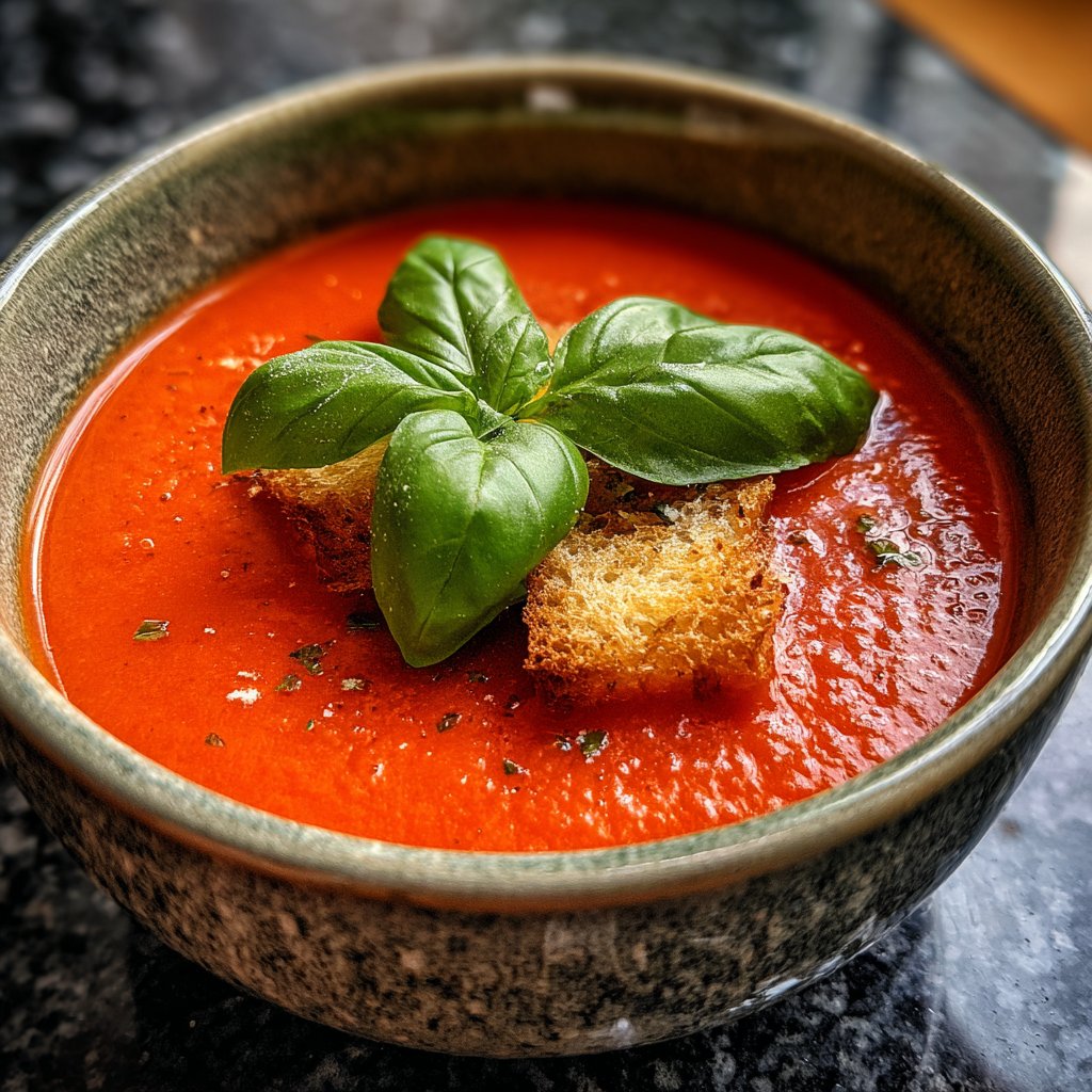 Tomatensuppe mit Basilikum